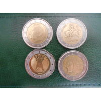 4 монеты 2 евро