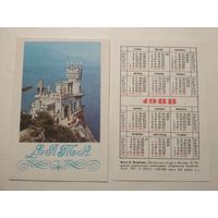 Карманный календарик. Ялта. 1988 год