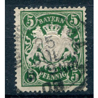 Королевство Бавария - 1888-1900г. - герб, 5 Pf - 1 марка - гашёная. Без МЦ!