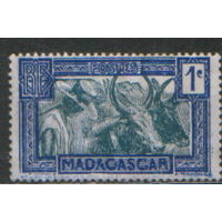 Марка из серии 1933г. Французский Мадагаскар "Зебу"