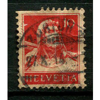 Швейцария - 1914/1918 - Вильгельм Телль 10С - [Mi.118ii] (есть тонкое место) - 1 марка.  Гашеная. (Лот 75CQ