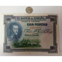 Werty71 Испания 100 песет 1925 банкнота