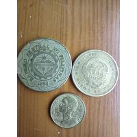 Косто Рико 10 колонов 1999, Филиппины 5 песо 1998, Франция 5 центов 1977-35