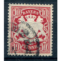 Королевство Бавария - 1888-1900г. - герб, 10 Pf - 1 марка - гашёная. Без МЦ!