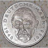 Германия 2 марки, 1990 Людвиг Эрхард, 40 лет Федеративной Республике (1948-1988) "J" (14-15-34)