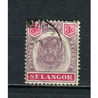 Малайские штаты - Селангор - 1895/1897 - Тигр 3С - [Mi.15] - 1 марка. Гашеная.  (Лот 54FC)-T25P11