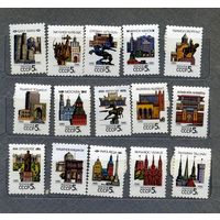 Столицы Союзных Республик СССР 1990 год (6166-6180) серия из 15 марок