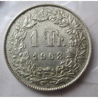 Швейцария 1 франк 1963, серебро  ..Т-.90