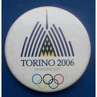Большой круглый значек олимпиада в Турине