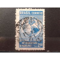 Бразилия 1958 Карта Америки, конгресс