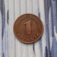 1 пфенниг 1950(F) года Федеративная республика.  Очень красивая монета!