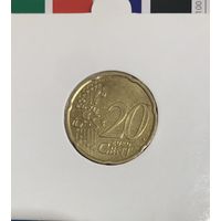 Германия 20 евроцентов 2002 J в холдере