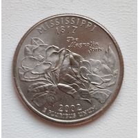 США 25 центов (квотер) 2002 г. Миссисипи. (Р) #102