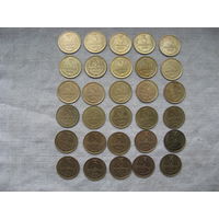 Полная погодовка монет  номиналом 3 копейки 1961-1991 годов 30 штук
