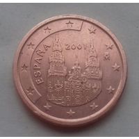 2 евроцента, Испания 2001 г.
