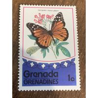 Гренада 1975. Бабочки. Danaus glippus. Марка из серии