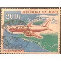 Мадагаскар. 1970 год. Авиапочта. Боенг 737. Mi:MG 624. Почтовое гашение.