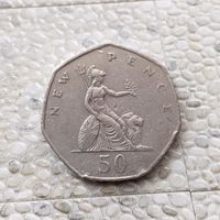 50 новых пенсов 1969 года Великобритания. Королева Елизавета 2.