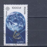 [1049] Польша 1991. Космос ЕС.Спутник.Европа.EUROPA. Одиночный выпуск. Гашеная марка.