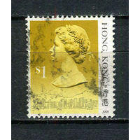 Британский Гонконг - 1987/1991 - Королева Елизавета II 1$ - [Mi.514III] - 1 марка. Гашеная.  (LOT AH24)