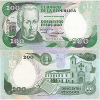 Колумбия 200 Песо 1989, UNC 827, 829
