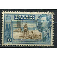 Британские колонии - Тринидад и Тобаго - 1938/1944 - Король Георг VI и озеро 6С - [Mi.138] - 1 марка. Гашеная.  (Лот 53EX)-T25P1
