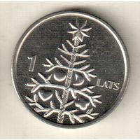 Латвия 1 лат 2009 Рождественская ель