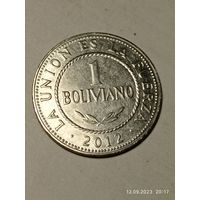 Боливия 1 боливиано 2012 года .