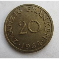 Саар 20 франков 1954  .7-240