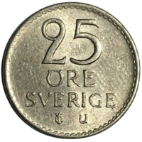 Швеция 25 эре, 1963