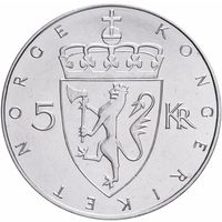 Норвегия 5 крон, 1975 100 лет кроне UNC