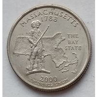 США 25 центов (квотер) 2000 г. D. Штат Массачусетс