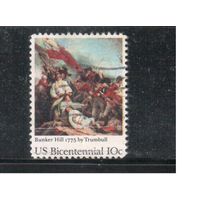 США-1975, (Мих.1174) , гаш. , 200-лет независимости, Война, Живопись(одиночка)