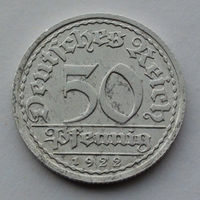 Германия - Веймарская республика 50 пфеннигов. 1922. A