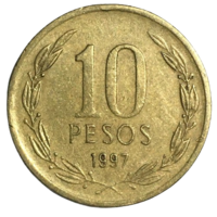 Чили 10 песо, 1997