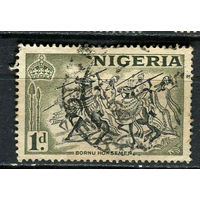 Британские колонии - Нигерия - 1953/1957 - Всадники 1P - [Mi.72] - 1 марка. Гашеная.  (Лот 68Dj)