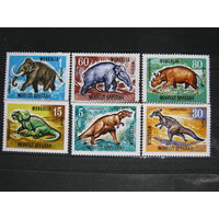 Марки - Монголия фауна динозавры доисторические животные мамонты и др. 1967