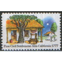 Полная серия из 1 марки 1977г. США "200 лет первому гражданскому поселению Альта Калифорния" MNH