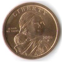 1 доллар США 2001 год Сакагавея Парящий орел двор Р _состояние aUNC
