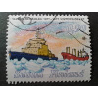 Финляндия 1977 ледокол проводит судно