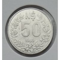 Уругвай 50 песо 1989 г. В холдере