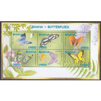 2002 Гана 3479-3484KL Бабочки 10,00 евро