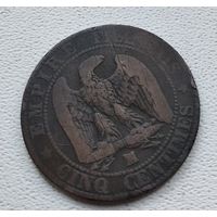 Франция 5 сантимов, 1856 "MA" - Марсель 8-7-10