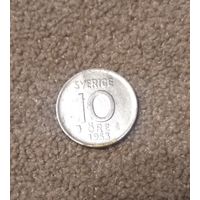 Швеция 10 эре 1953 серебро