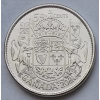 Канада 50 центов 2021 г. 100 лет Канадскому гербу