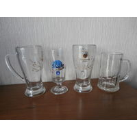 Набор пивных бокалов стекло 4 штуки Европа 0.3 - 0.5 L.