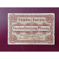 Германия 25 пфеннингов (Ганновер) 1919