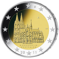 2 евро 2011 Германия J Федеральные земли Германии - Кёльнский собор UNC из ролла