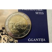 2 евро 2016 Мальта Джгантия BU в коинкарте ( знаки монетного двора )