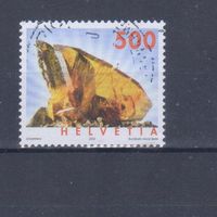 [1320] Швейцария 2002. Геология.Минералы. Высокий номинал.Гашеная марка.
